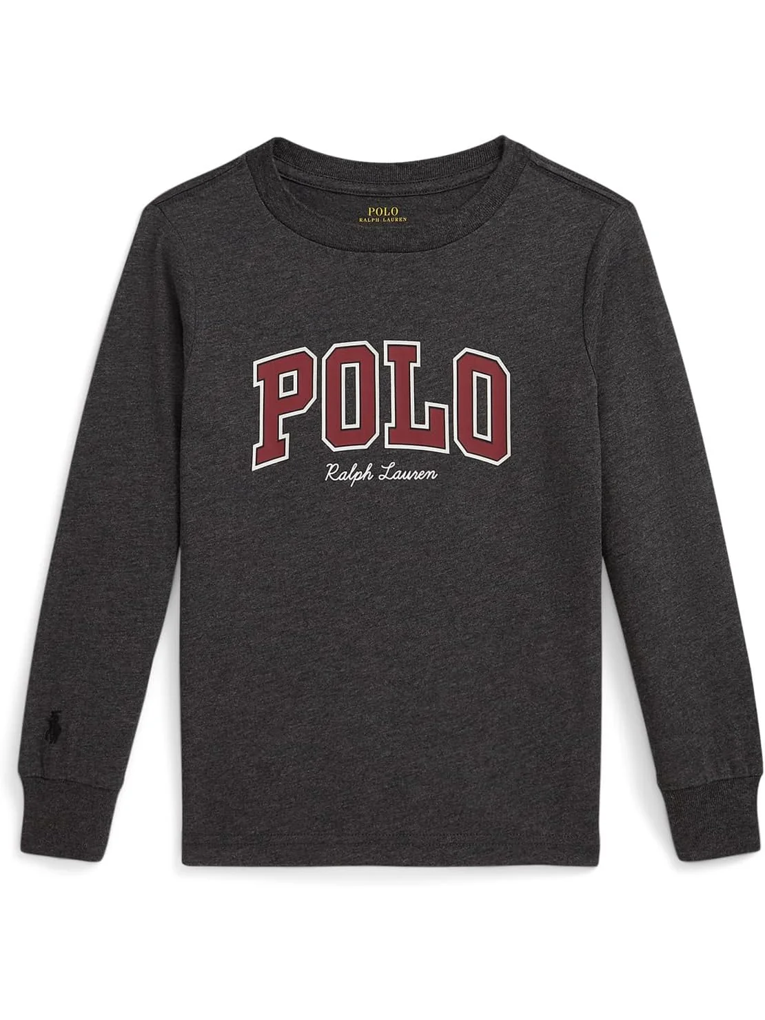 Хлопковая футболка с длинным рукавом и логотипом Polo Ralph Lauren Kids — фиолетовый