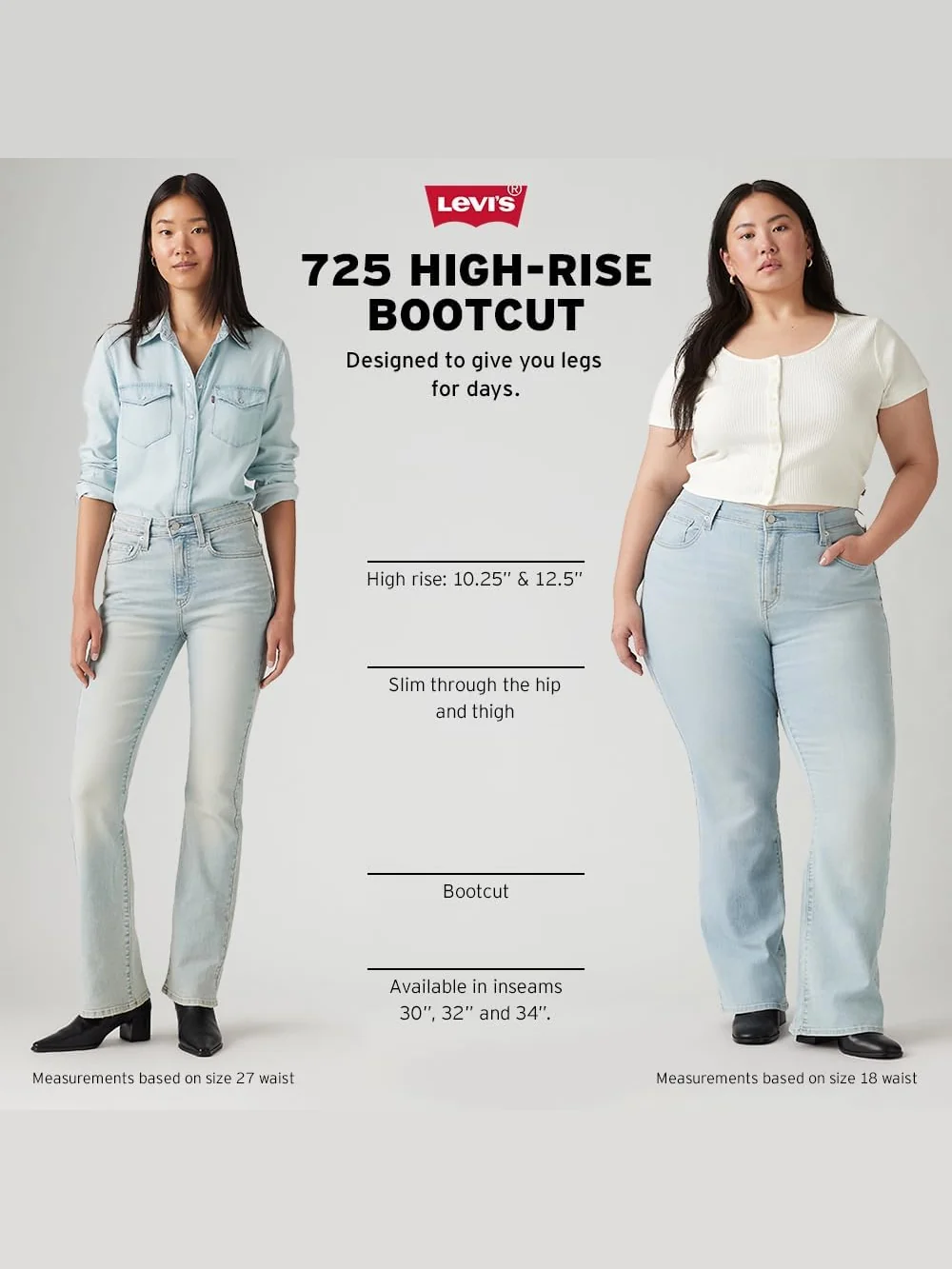 Женские джинсы Levi's 725 High-Rise Bootcut — изображение 4 из 5, синий