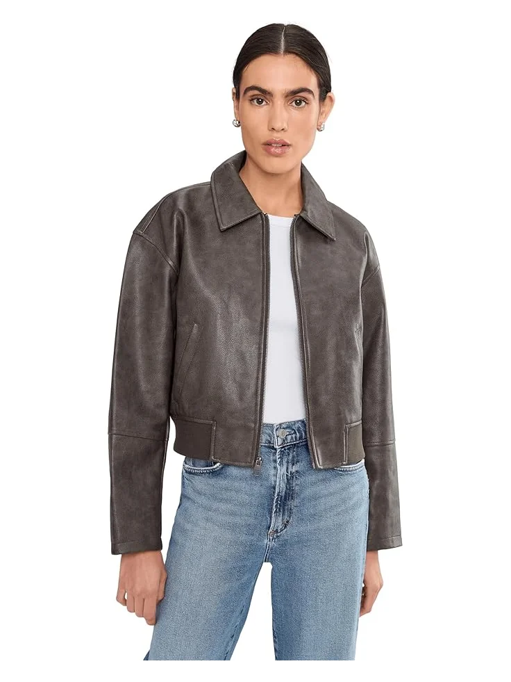 Женская куртка-бомбер Levi's Faux Leather With Laydown Collar