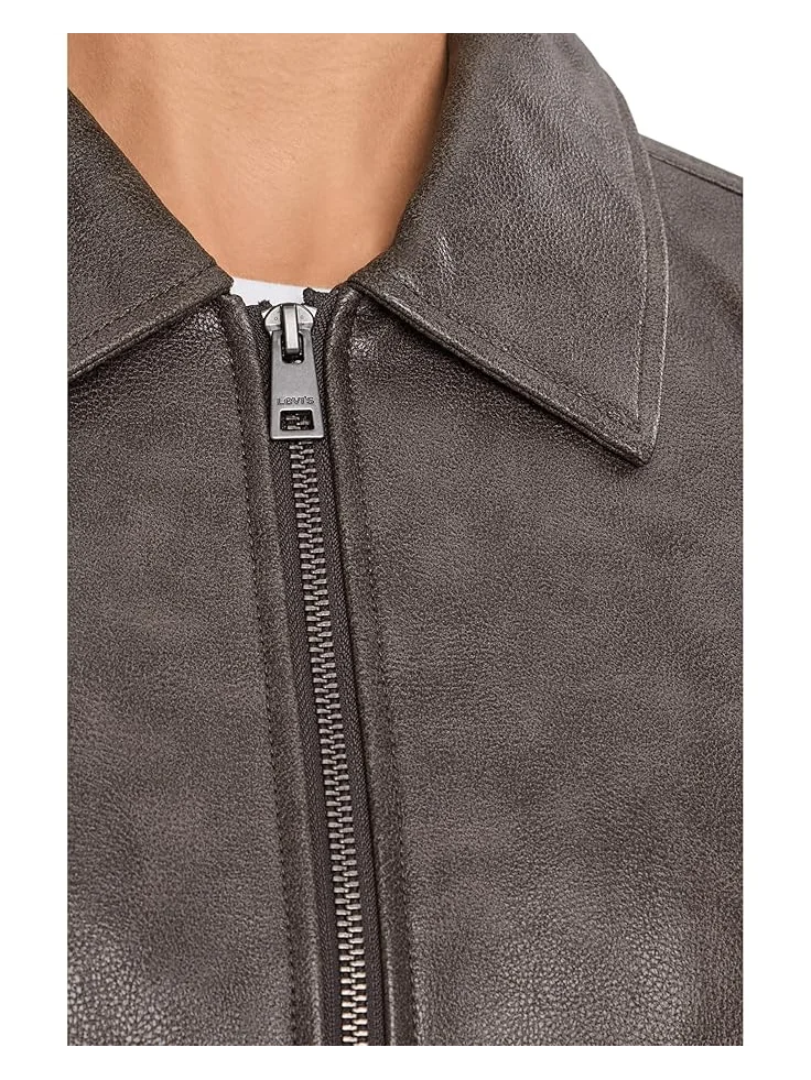 Женская куртка-бомбер Levi's Faux Leather With Laydown Collar — изображение 5 из 5, пепельный