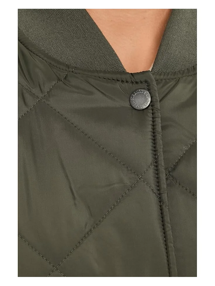 Женская куртка-бомбер Levi's Diamond Quilted Sherpa Lined — изображение 5 из 5, зеленый