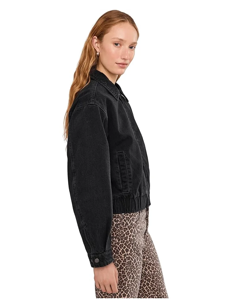 Женская куртка-бомбер Levi's Laydown Collar — изображение 3 из 6, черный