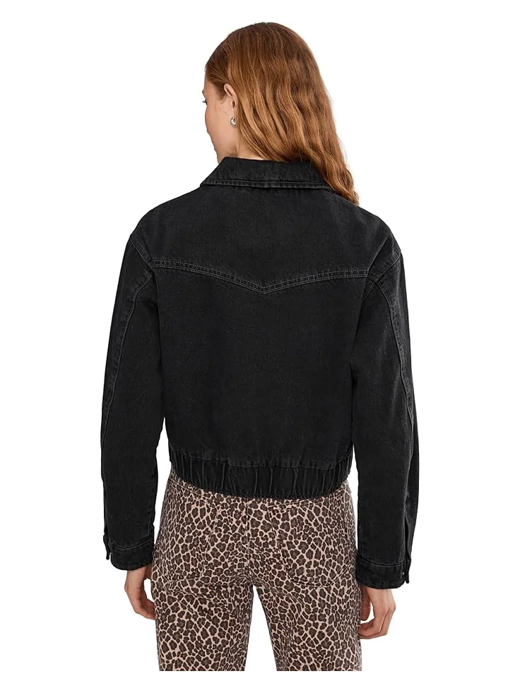 Женская куртка-бомбер Levi's Laydown Collar — изображение 4 из 6, черный