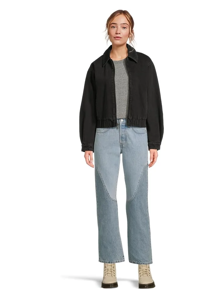 Женская куртка-бомбер Levi's Laydown Collar — изображение 6 из 6, черный
