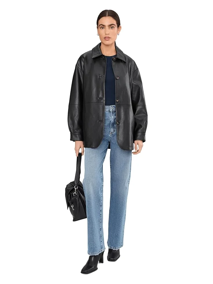 Женский блейзер Levi's из искусственной кожи — изображение 2 из 5, черный