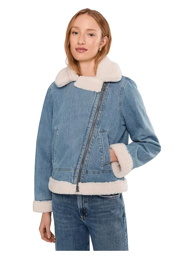 Женская джинсовая косуха Levi's с подкладкой из шерпы, Medium Wash