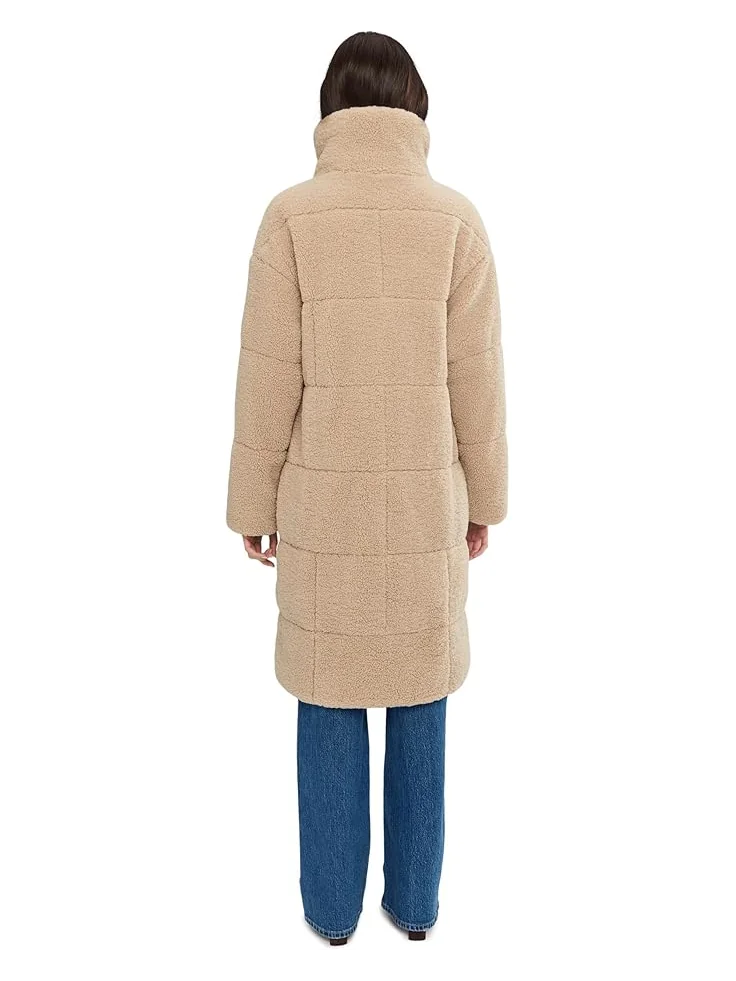 Женская удлиненная стеганая куртка-толстовка Levi's Long Length Quilted Teddy — изображение 4 из 5, бежевый