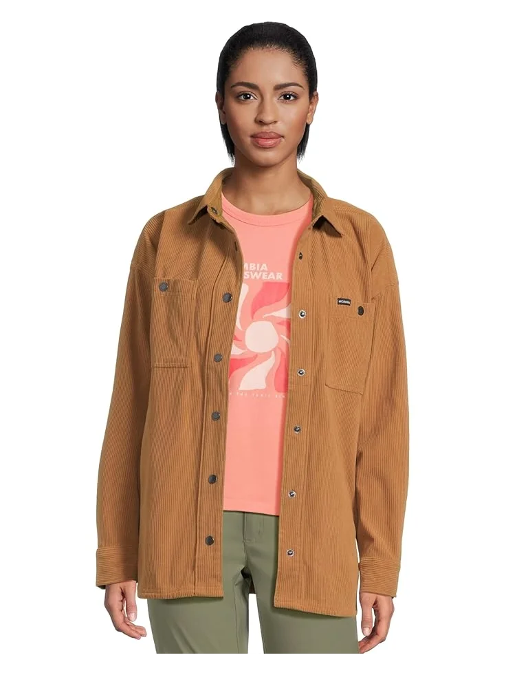 Женская рубашка-куртка Columbia Blue Point Creek Corduroy — изображение 1 из 5, коричневый