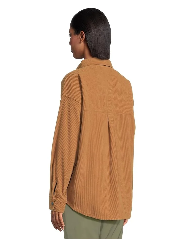 Женская рубашка-куртка Columbia Blue Point Creek Corduroy — изображение 3 из 5, коричневый