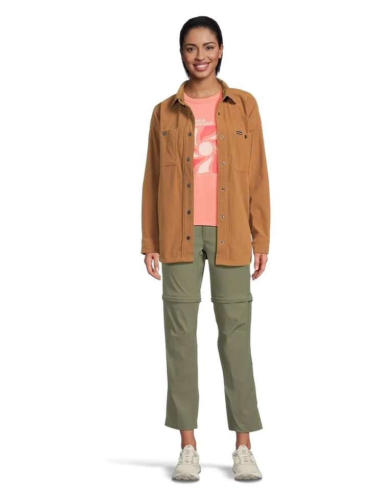 Женская рубашка-куртка Columbia Blue Point Creek Corduroy — изображение 5 из 5, коричневый