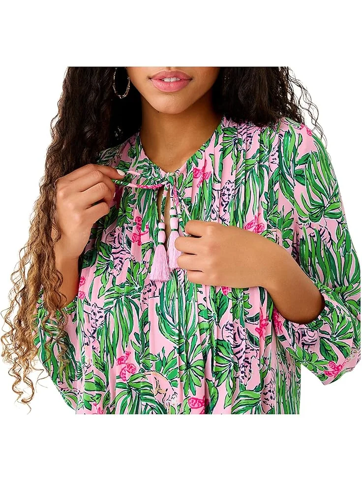 Женская блуза с длинным рукавом Lilly Pulitzer Marilina — изображение 3 из 4, розовый