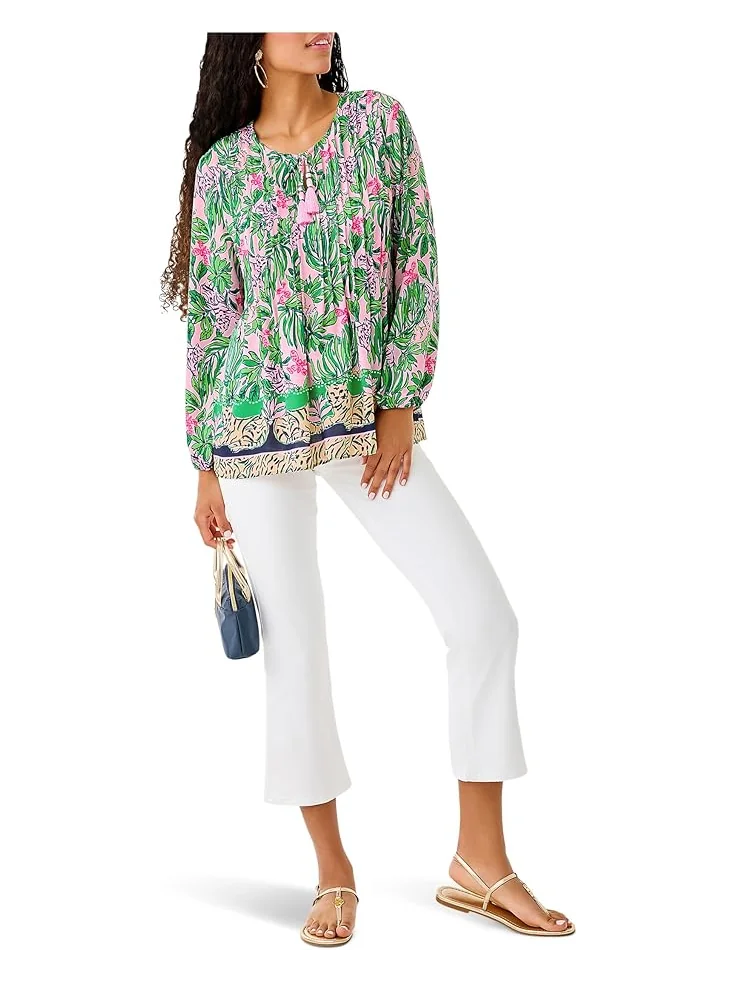 Женская блуза с длинным рукавом Lilly Pulitzer Marilina — изображение 4 из 4, розовый