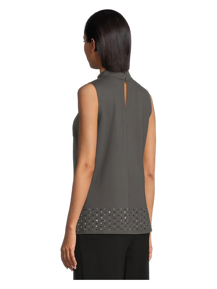 Женская блузка Vince Camuto Mock Neck Sleeveless Tunic — изображение 3 из 5, серый