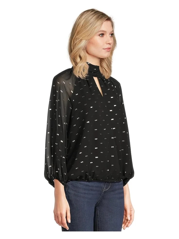 Женская блузка с воротником-стойкой и длинными рукавами Vince Camuto Mock Neck Wrapped — изображение 2 из 5