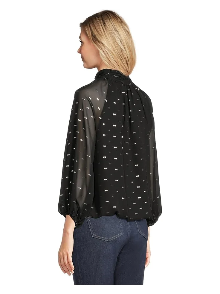 Женская блузка с воротником-стойкой и длинными рукавами Vince Camuto Mock Neck Wrapped — изображение 3 из 5