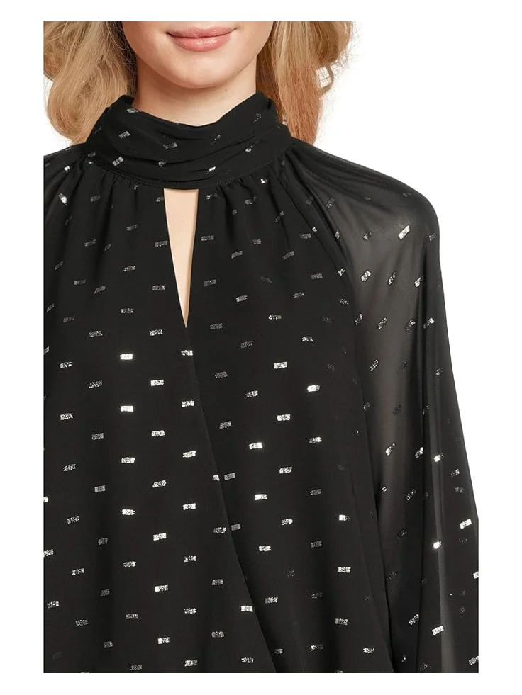 Женская блузка с воротником-стойкой и длинными рукавами Vince Camuto Mock Neck Wrapped — изображение 4 из 5