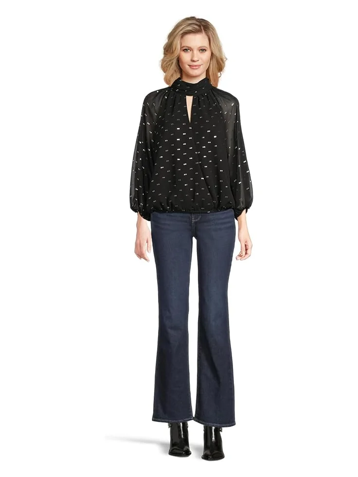 Женская блузка с воротником-стойкой и длинными рукавами Vince Camuto Mock Neck Wrapped — изображение 5 из 5