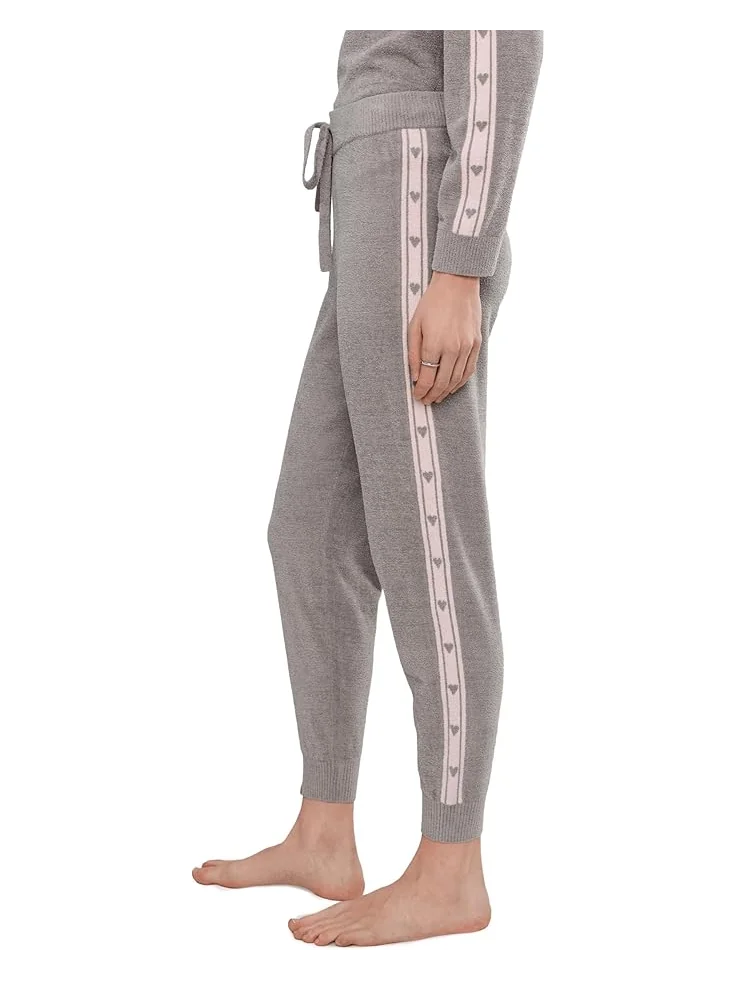 Женские спортивные брюки Barefoot Dreams Cozychic Ultra Lite Heart Stripe — изображение 4 из 5, серый/розовый песочный