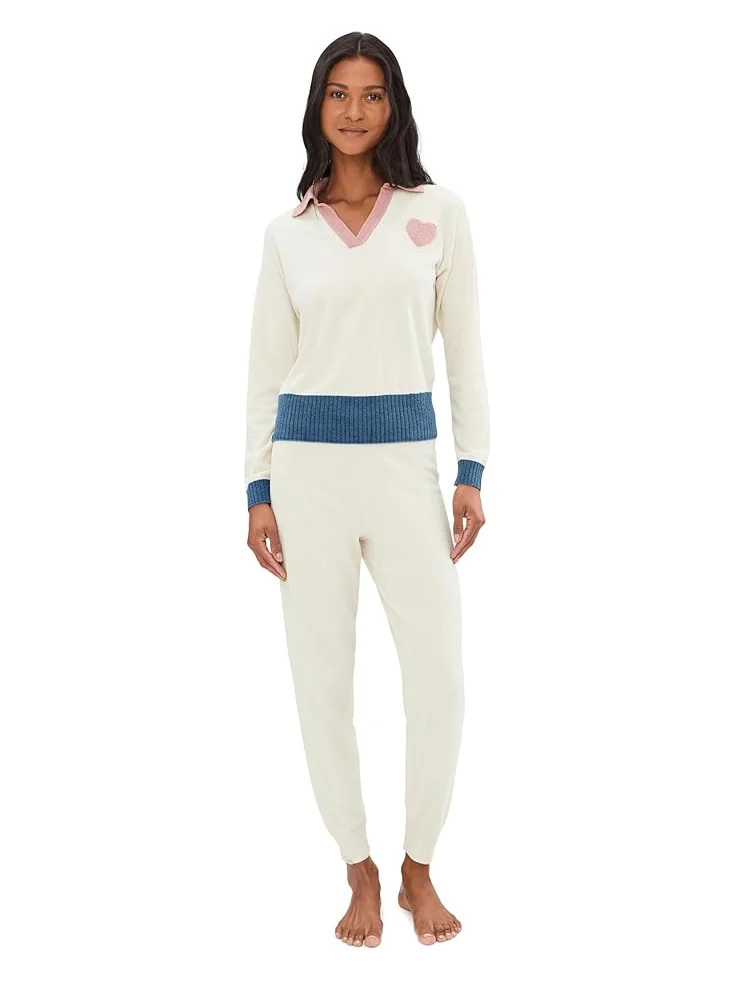 Женские брюки Barefoot Dreams Cozychic Ultra Lite Color Block Jogger — изображение 2 из 5, кремовый мульти