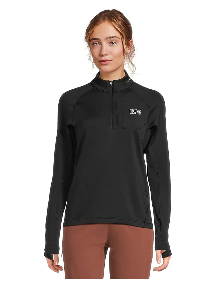 Женская флисовая кофта Mountain Hardwear Up First Tech Fleece Quarter Zip — изображение 1 из 5, черный
