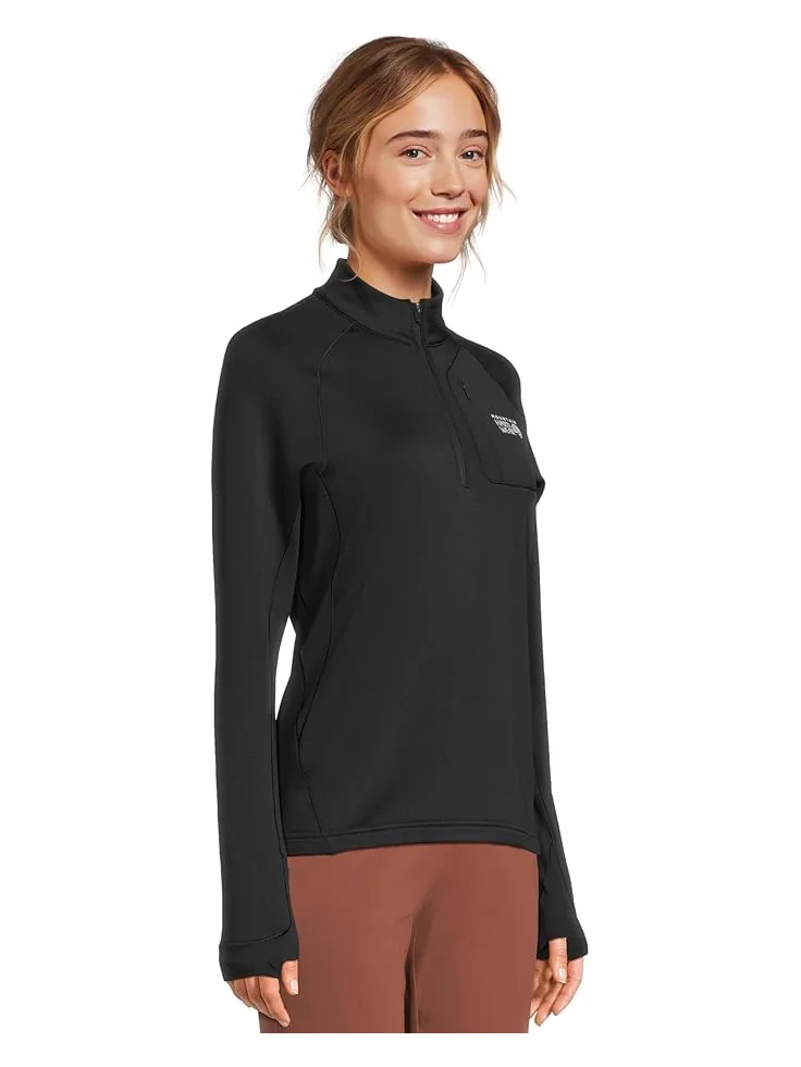 Женская флисовая кофта Mountain Hardwear Up First Tech Fleece Quarter Zip — изображение 2 из 5, черный