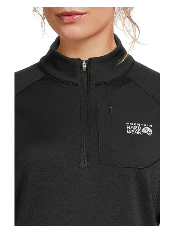 Женская флисовая кофта Mountain Hardwear Up First Tech Fleece Quarter Zip — изображение 4 из 5, черный