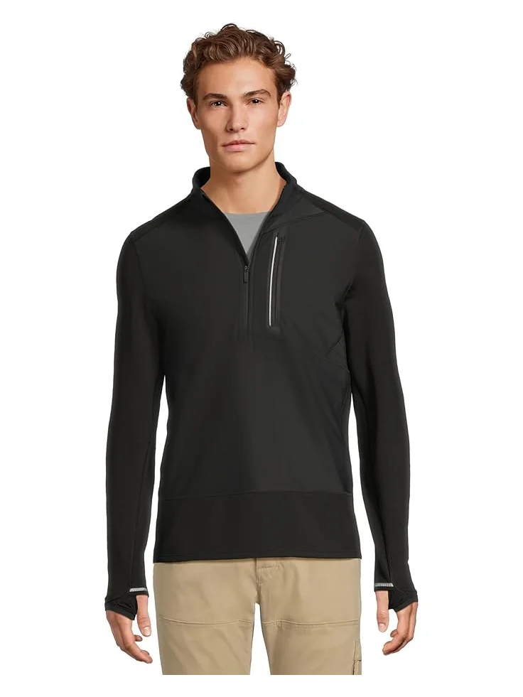 Мужская флисовая кофта Smartwool Active Fleece Wind 1/2 Zip — изображение 1 из 5, черный