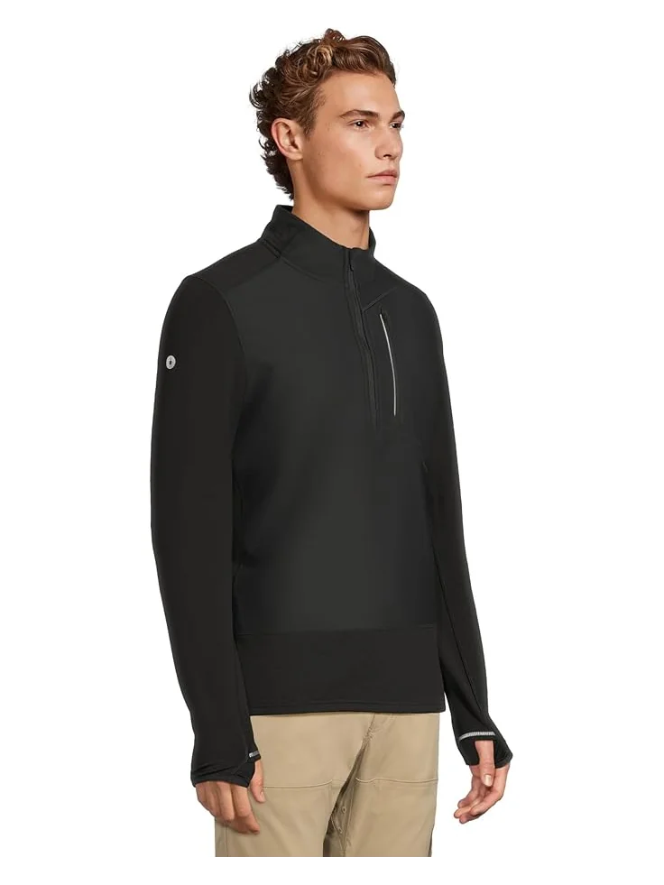 Мужская флисовая кофта Smartwool Active Fleece Wind 1/2 Zip — изображение 2 из 5, черный