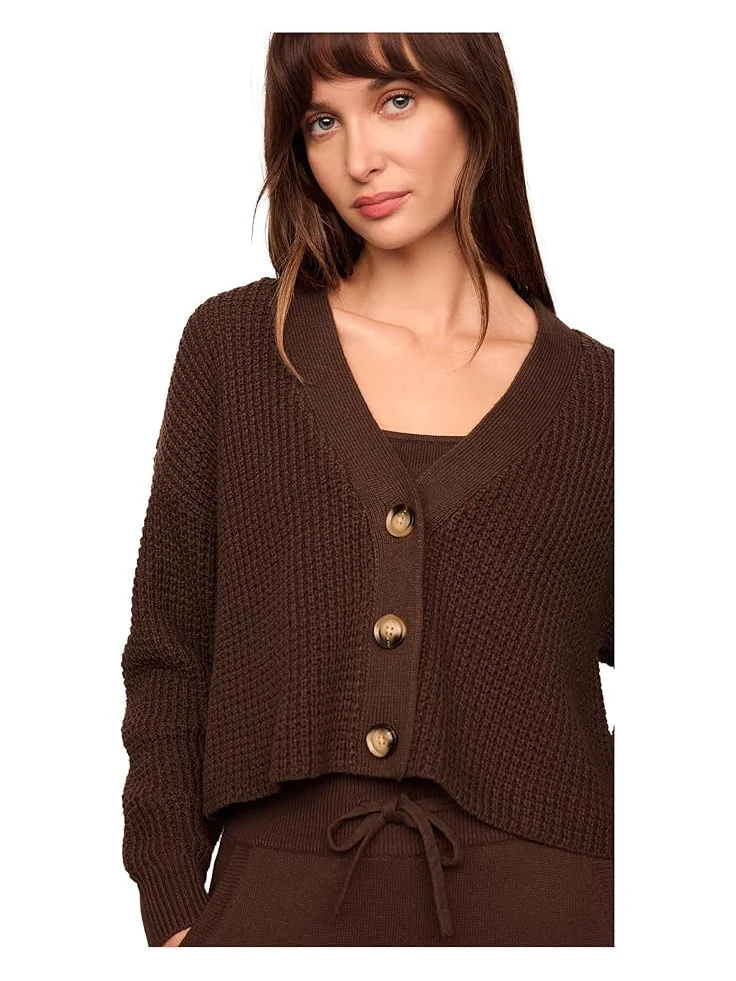 Женский укороченный кардиган Eberjey Recycled Sweater — изображение 3 из 3, слоновая кость