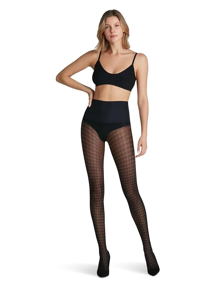 Женские колготки Commando Houndstooth Sheer — изображение 1 из 1, черный