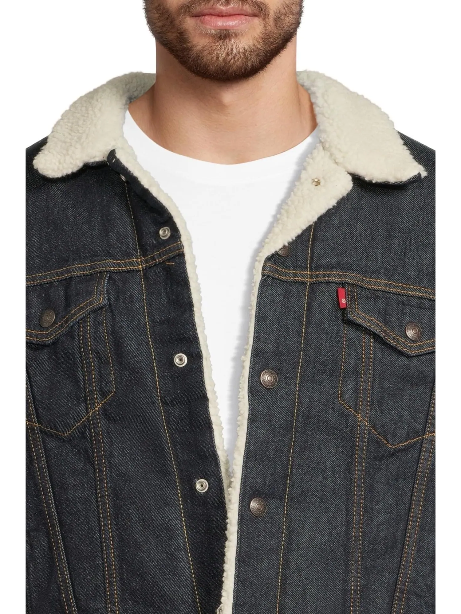 Мужская клетчатая куртка Trucker свободного кроя Levi's Mens — изображение 4 из 5, коричневый