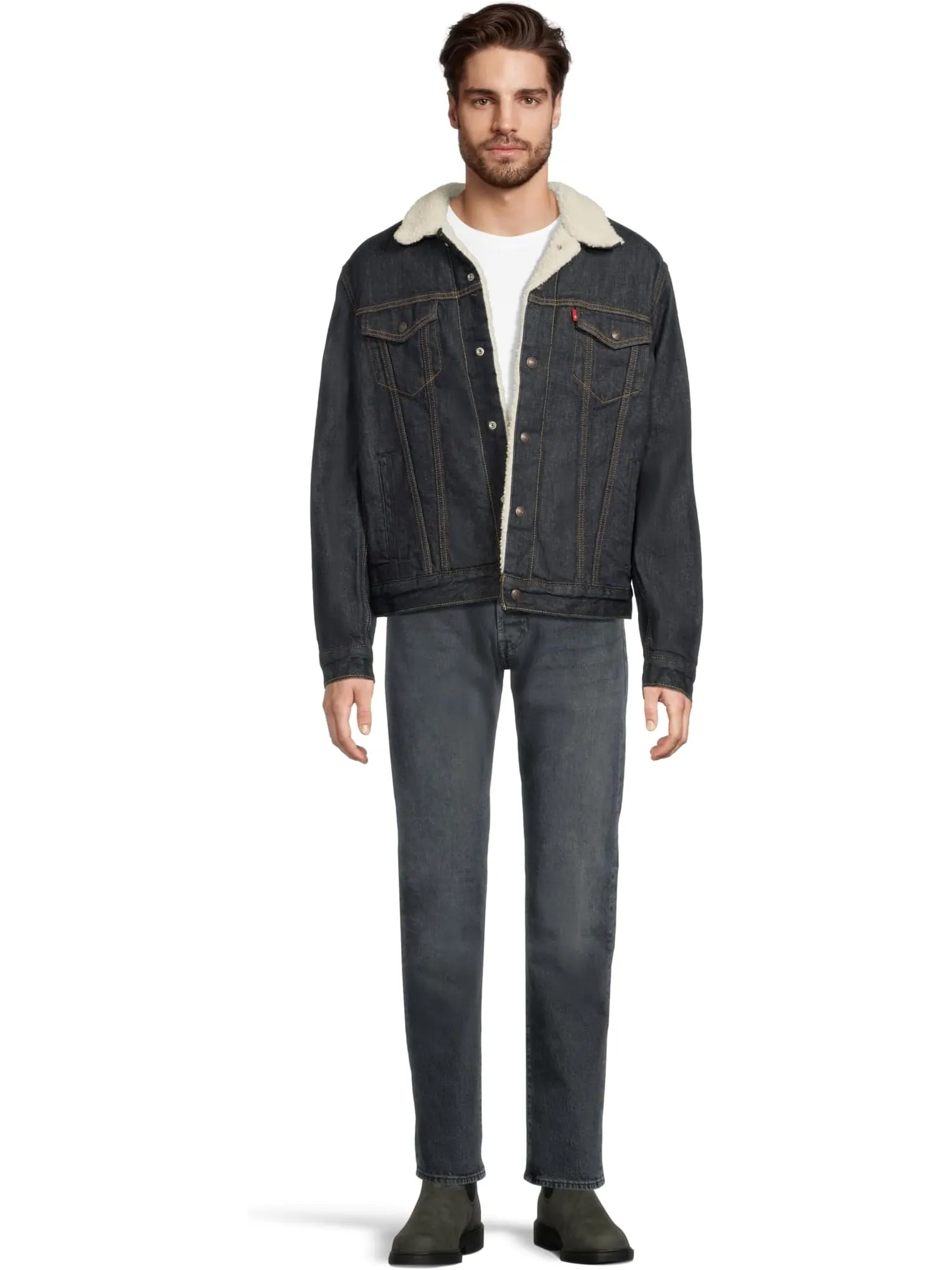 Мужская клетчатая куртка Trucker свободного кроя Levi's Mens — изображение 5 из 5, коричневый