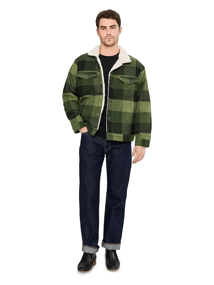 Мужское пальто Levi's Relaxed Fit Plaid Trucker Levi's Mens, Laredo Plaid Duffel Bag — изображение 2 из 5, шотландский узор