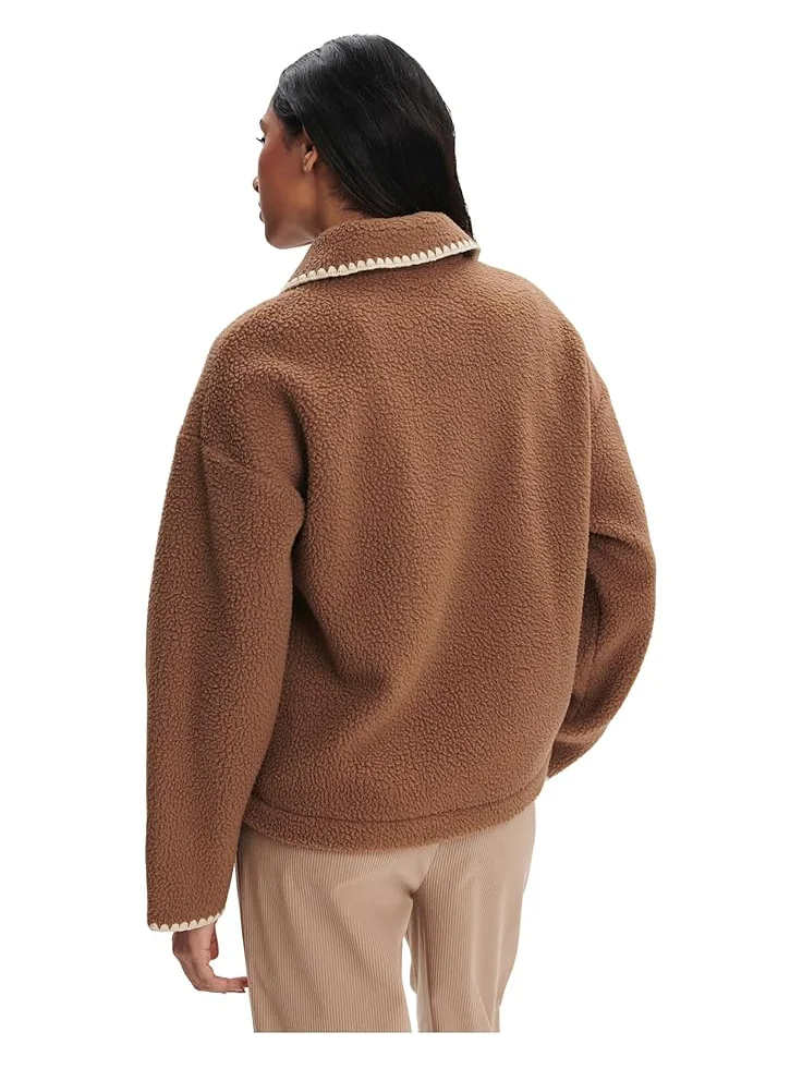 Женское пальто Varley Ruiko Zip Through Fleece — изображение 2 из 5, шоколадный