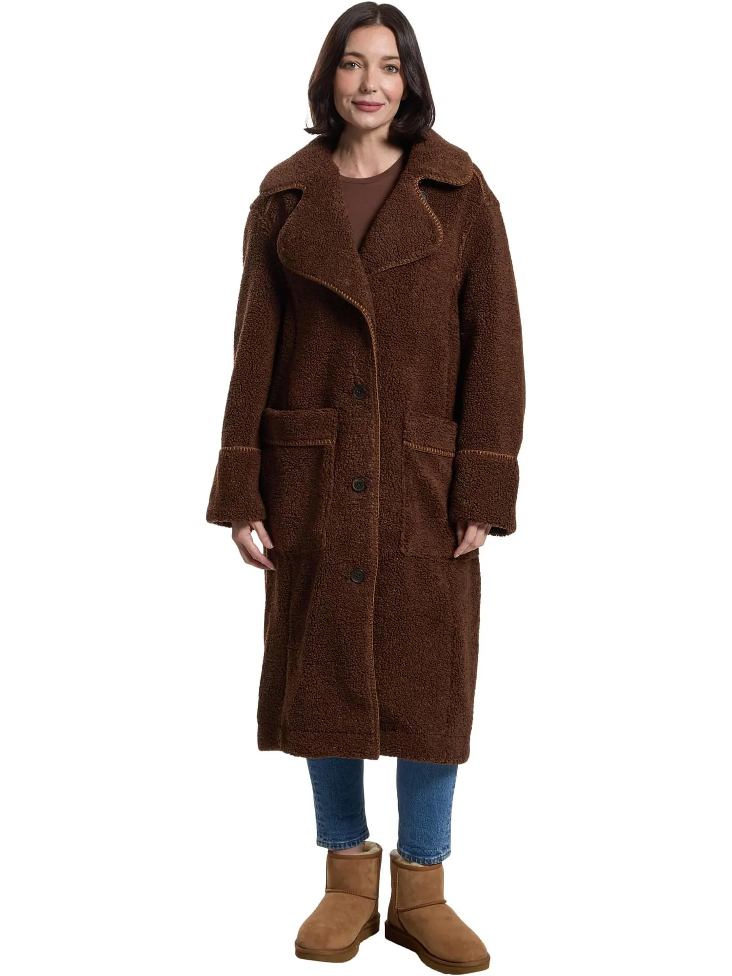 Женское пальто Sema Uggfluff UGG — изображение 1 из 4, коричневый