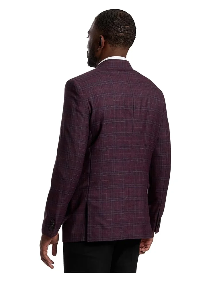 Мужской пиджак Johnston & Murphy Windowpane Plaid — изображение 3 из 5, красный