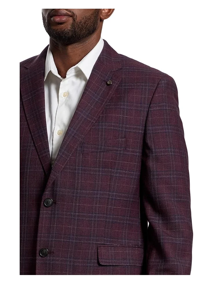 Мужской пиджак Johnston & Murphy Windowpane Plaid — изображение 4 из 5, красный