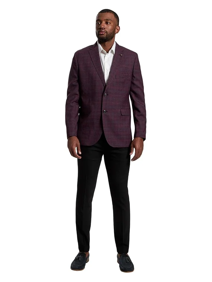 Мужской пиджак Johnston & Murphy Windowpane Plaid — изображение 5 из 5, красный
