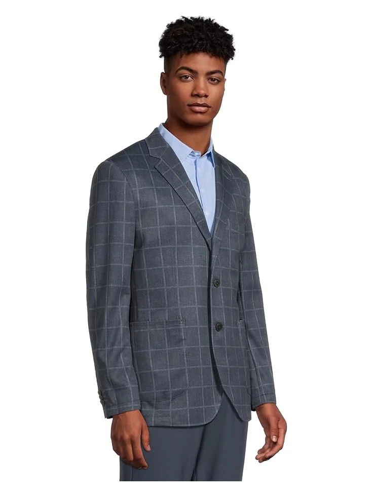 Мужской пиджак в клетку Johnston & Murphy Unlined Plaid — изображение 2 из 5, темно-синий