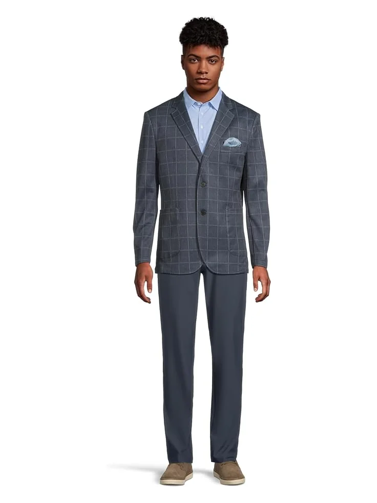 Мужской пиджак в клетку Johnston & Murphy Unlined Plaid — изображение 5 из 5, темно-синий