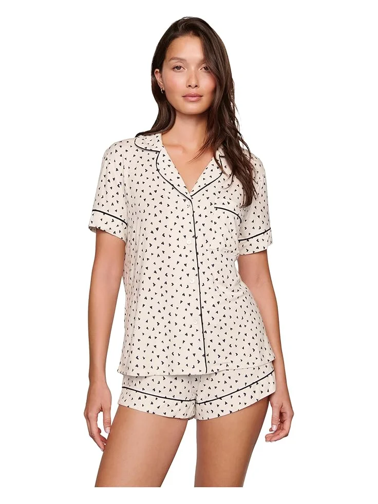 Женский комплект пижамы Eberjey Gisele Printed - The Relaxed Short — изображение 1 из 2, черный