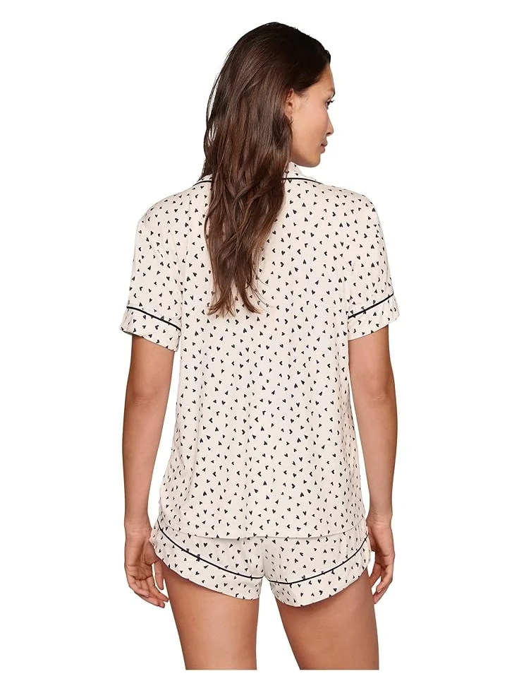 Женский комплект пижамы Eberjey Gisele Printed - The Relaxed Short — изображение 2 из 2, черный
