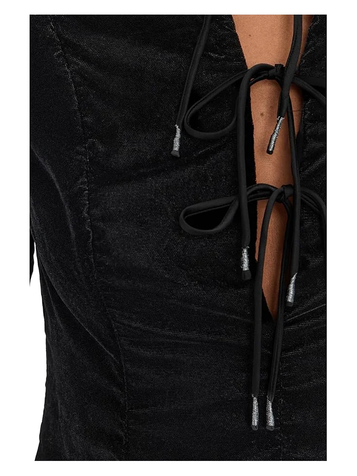 Женское мини-платье Free People Linney Velvet — изображение 5 из 5, черный