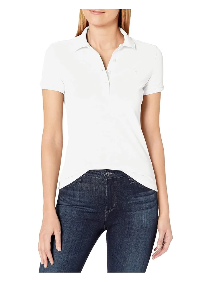 Женская поло Lacoste с коротким рукавом, Slim Fit, из стрейч-пике