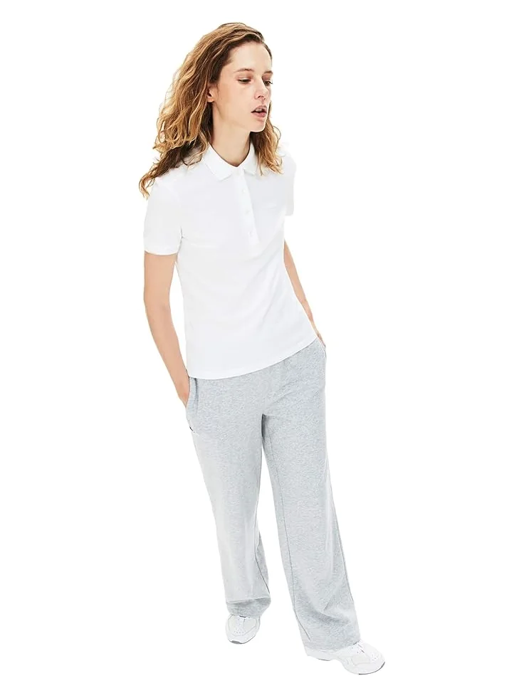 Женская поло Lacoste с коротким рукавом, Slim Fit, из стрейч-пике — изображение 3 из 3, белый