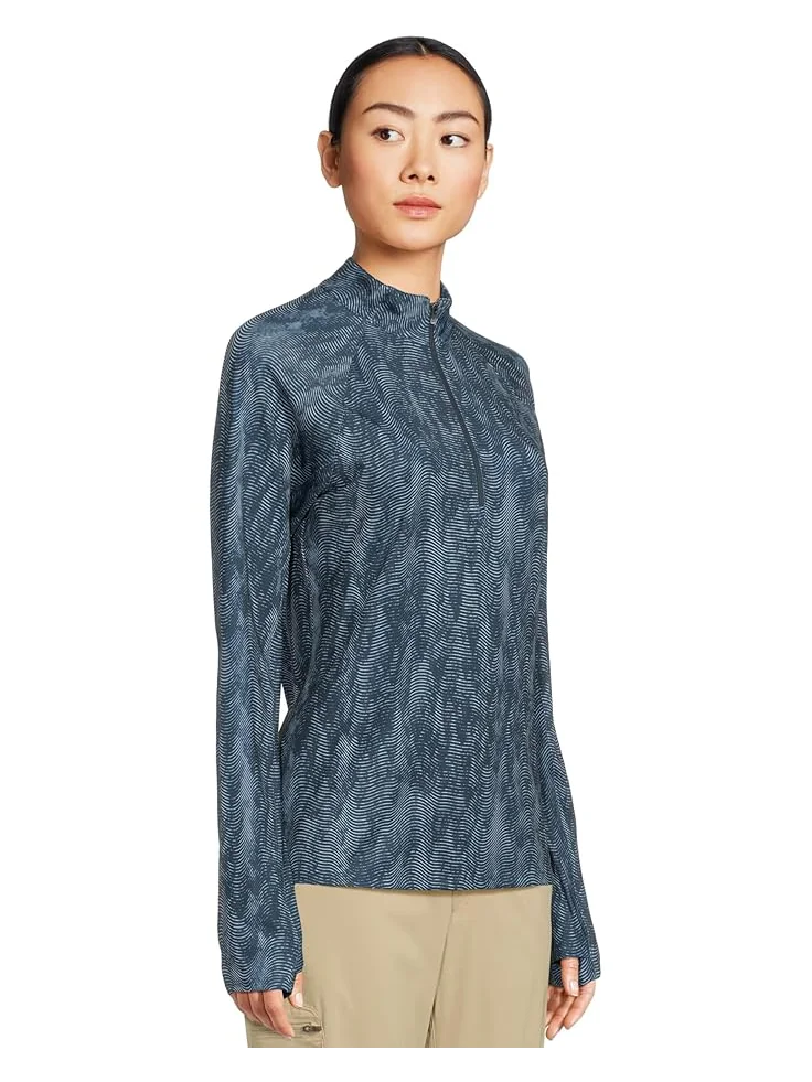Женская толстовка L.L.Bean Access Trail Quarter Zip Print — изображение 2 из 5, темно-синий