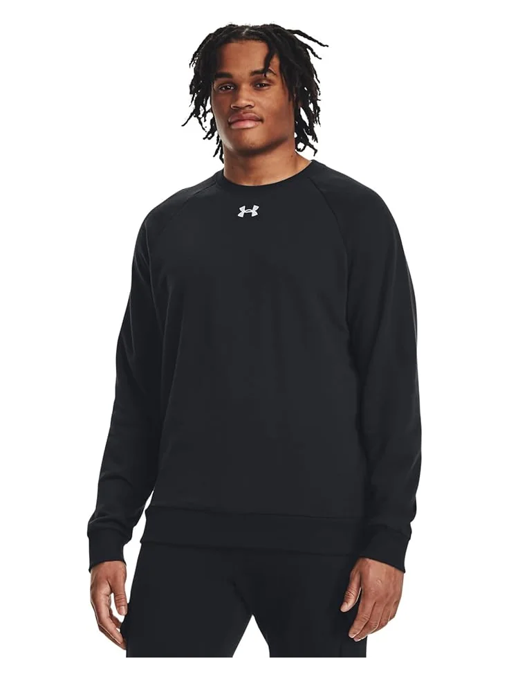Мужская толстовка Under Armour Rival Fleece Crew — изображение 1 из 4, черный/белый