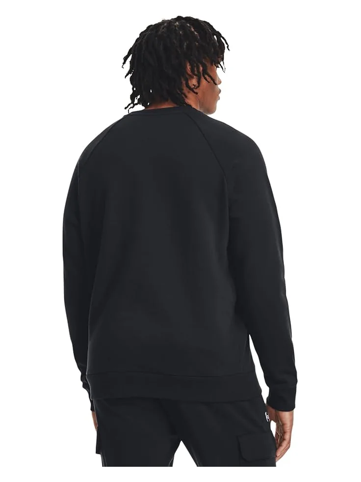 Мужская толстовка Under Armour Rival Fleece Crew — изображение 2 из 4, черный/белый