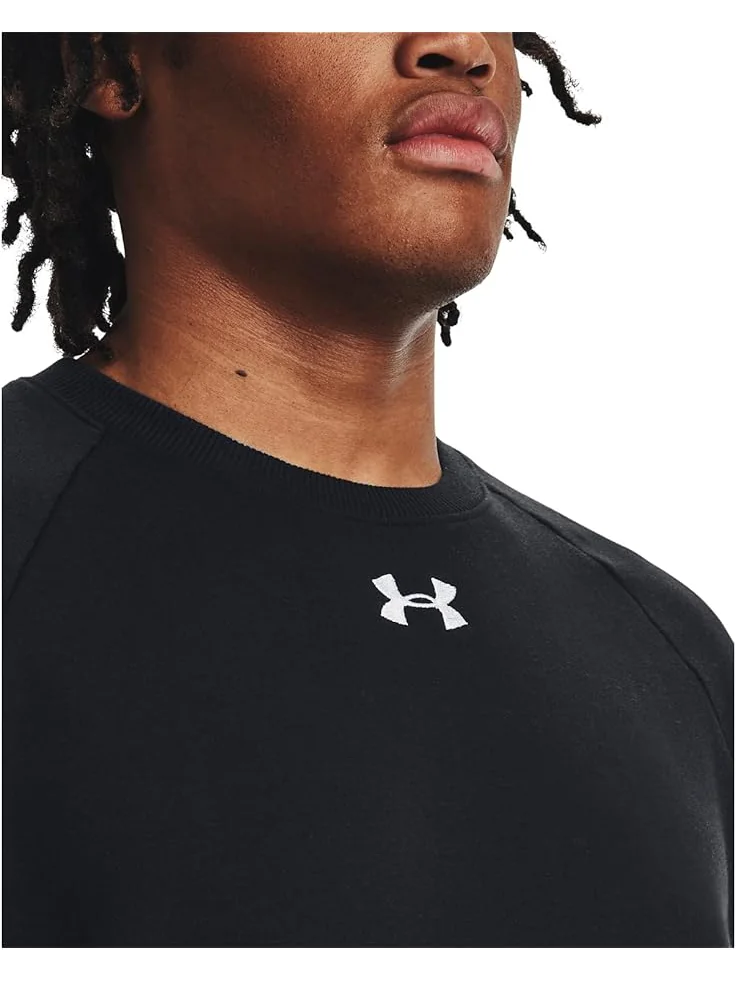 Мужская толстовка Under Armour Rival Fleece Crew — изображение 3 из 4, черный/белый