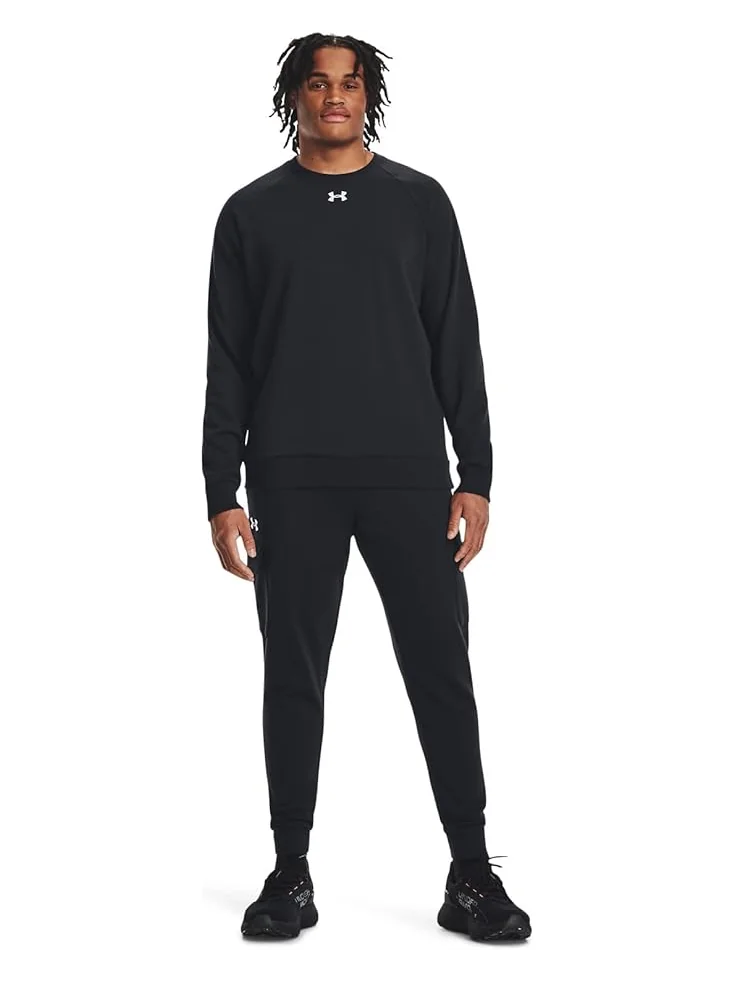 Мужская толстовка Under Armour Rival Fleece Crew — изображение 4 из 4, черный/белый